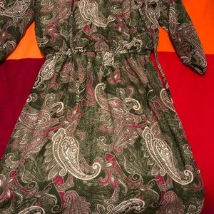 Green paisley dress